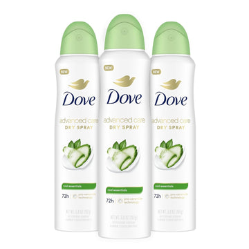 Dove Advanced Care Antiperspirant Deodorant Dry Spray Cool Essentials 3 Count for Helping
