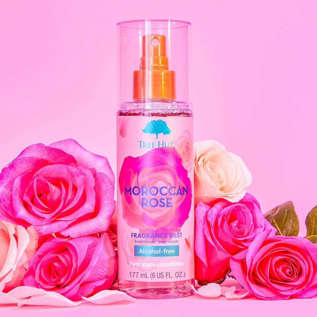 Tree Hut Moroccan Rose Hair & Body Mist, Hydrating & Alcohol-Free Body Spray