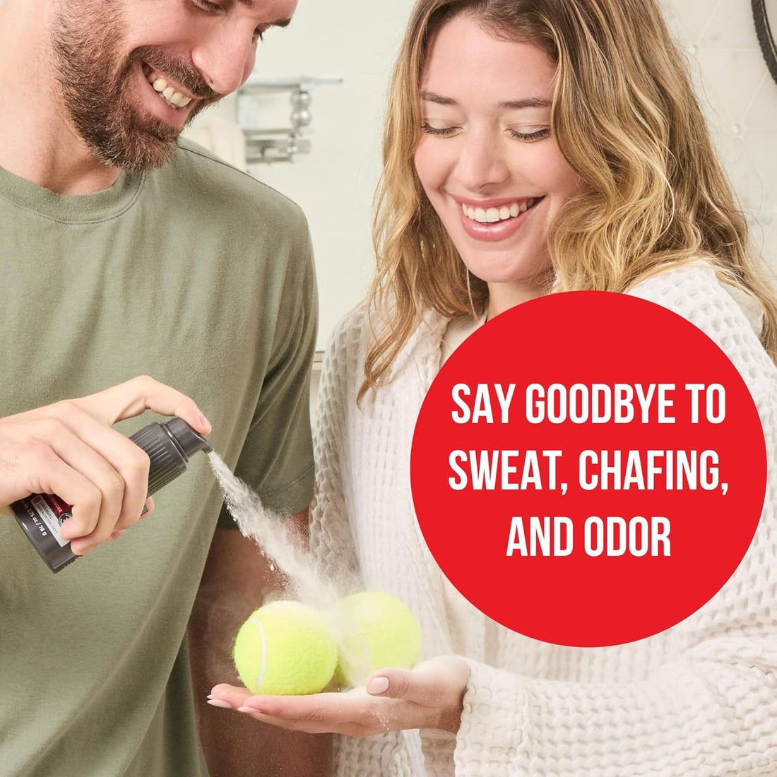 HAPPY NUTS Comfort Powder Spray: Anti Chafing & Mens Deodorant, Aluminum-Free