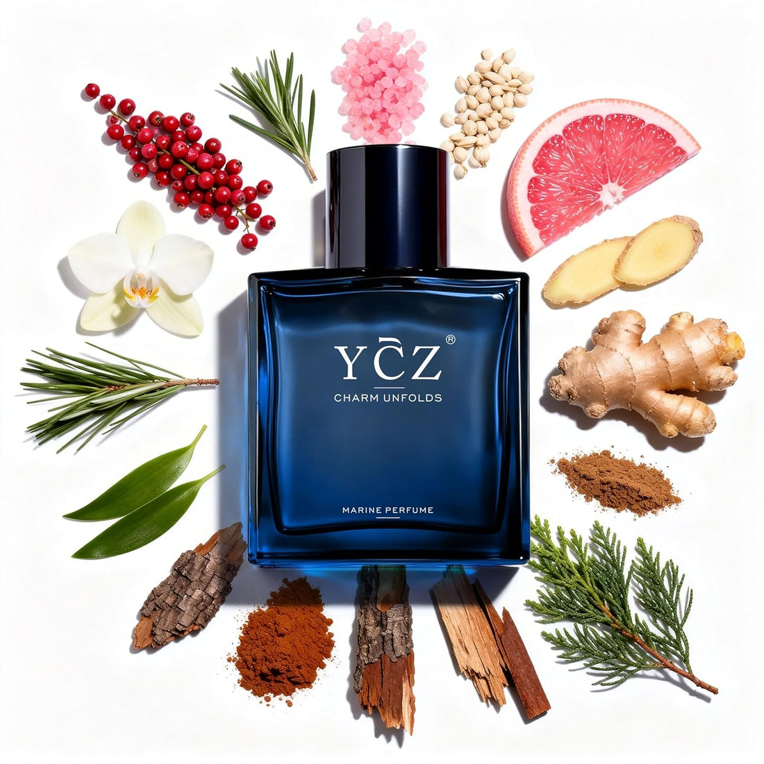 Ycz Charm Unfolds Marine Perfume for Men, 1.7 oz. Long Lasting Eau De Parfum Cologne For Men, Oriental Woody Fragrance